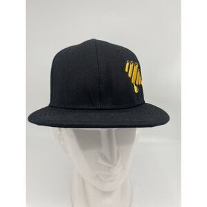 Honey Stick Embroidered Flat Bill Black Breathable Metal Buckle Closure‎